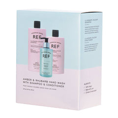 REF Amber & Rhubarb Hand Wash With Shampoo & Conditioner
